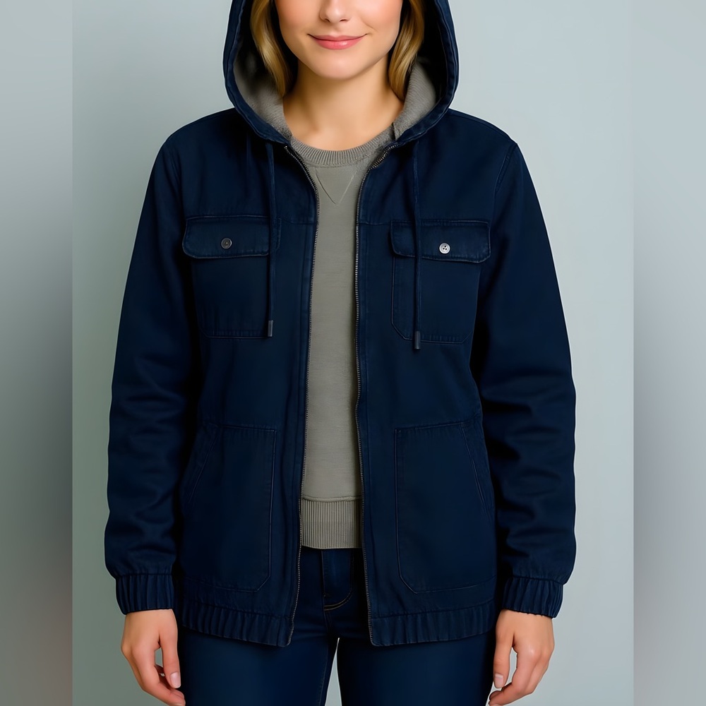 Roaman's Dark Blue Hooded Jacket